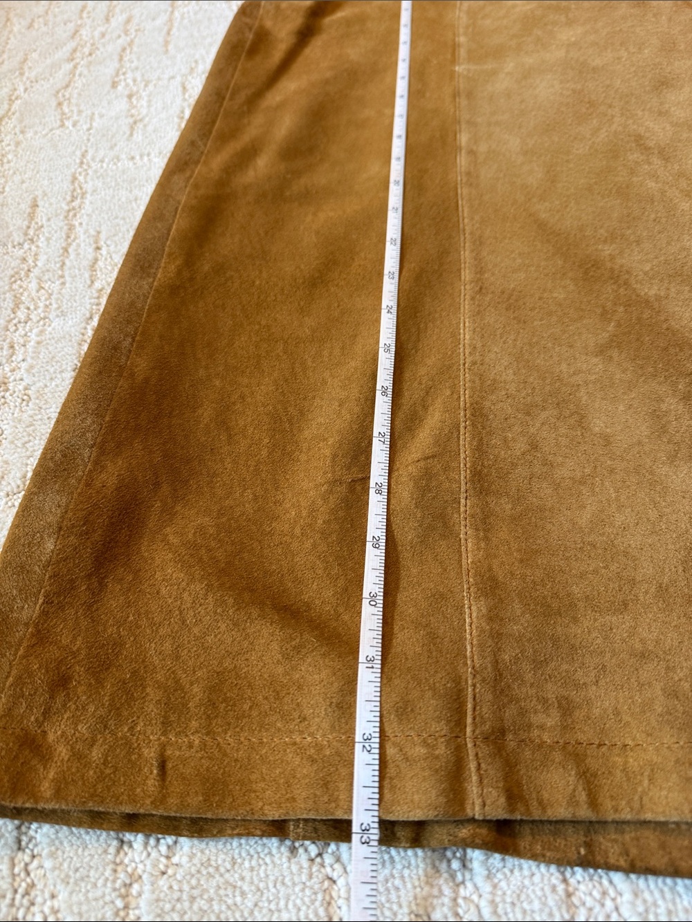 Classic Camel Suede Midi Skirt - Women - Picture 5 of 6